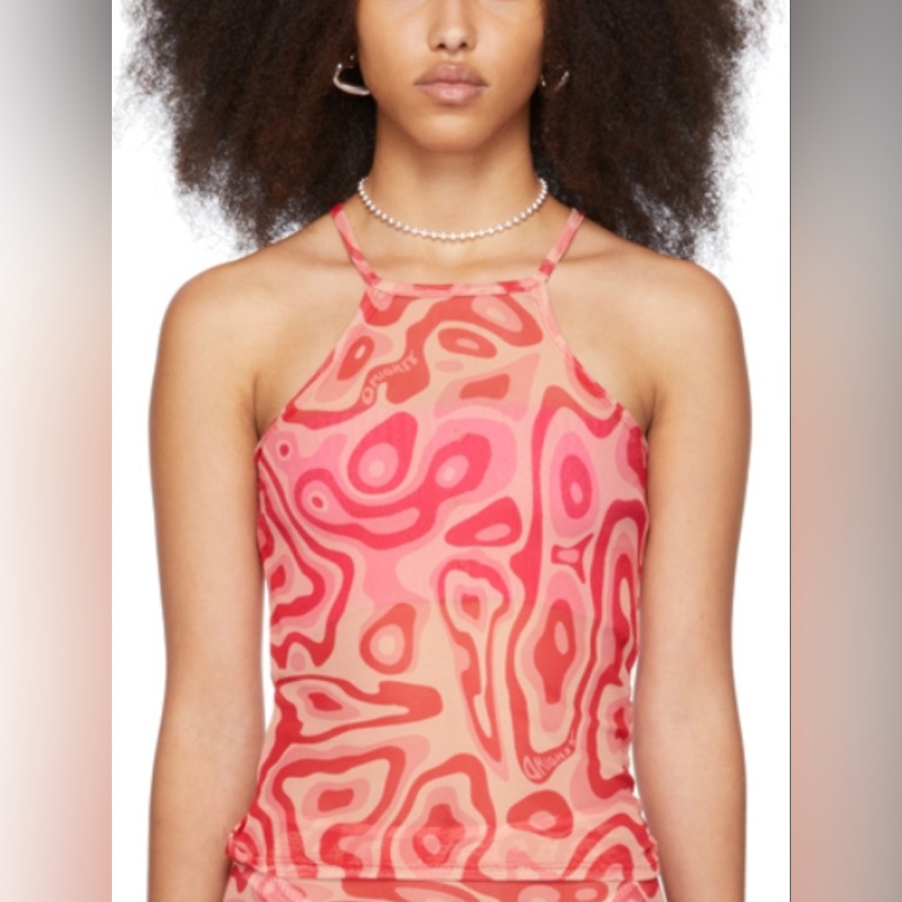 OMIGHTY Lava Mesh Tank in Pink (Size Small)